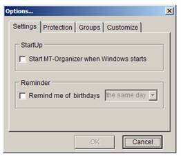 Figure 2.1 - Options Settings